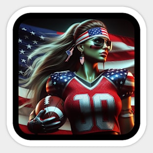 American Woman NFL Football Player #1 Sticker